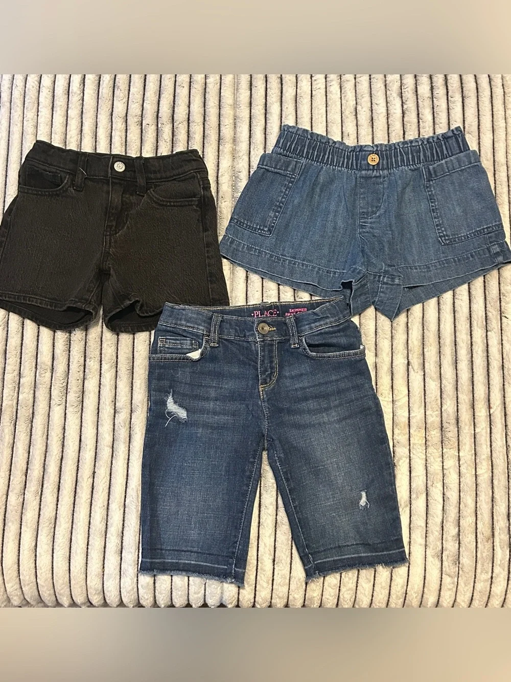 The Children's Place bundle Blue Denim Bermuda Shorts with Distressed Detail